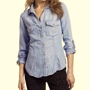 Anthropologie Cloth & Stone Chambray Button Down Shirt S